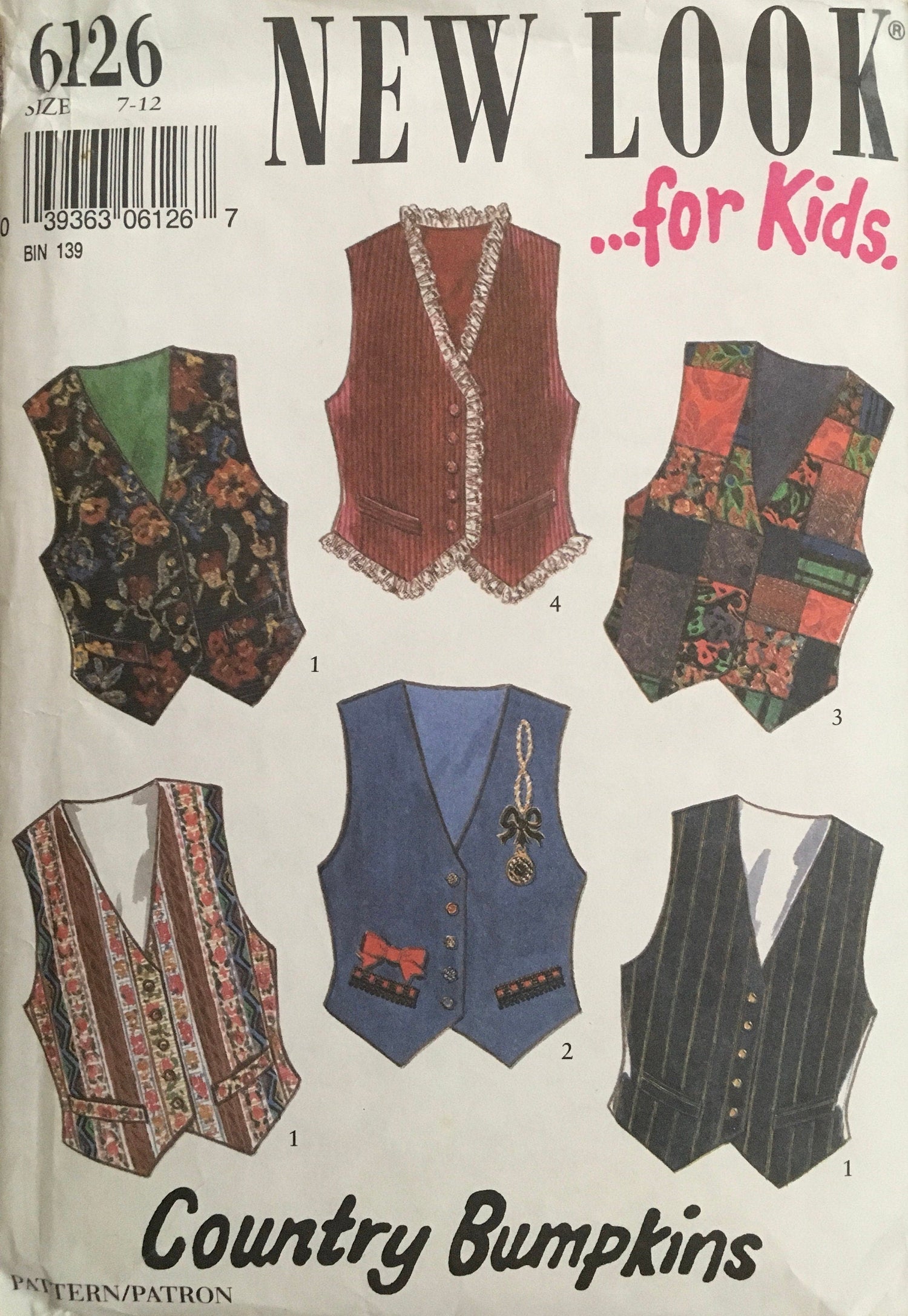 New Look 6126 Sewing Pattern (Vintage) UNCUT/CUT
