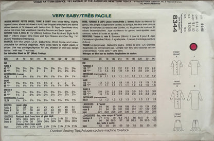 Vogue 8344 Sewing Pattern (Vintage) UNCUT