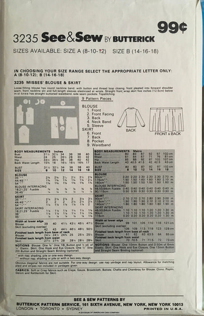 See &amp; Sew 3235 Sewing Pattern (Vintage) CUT