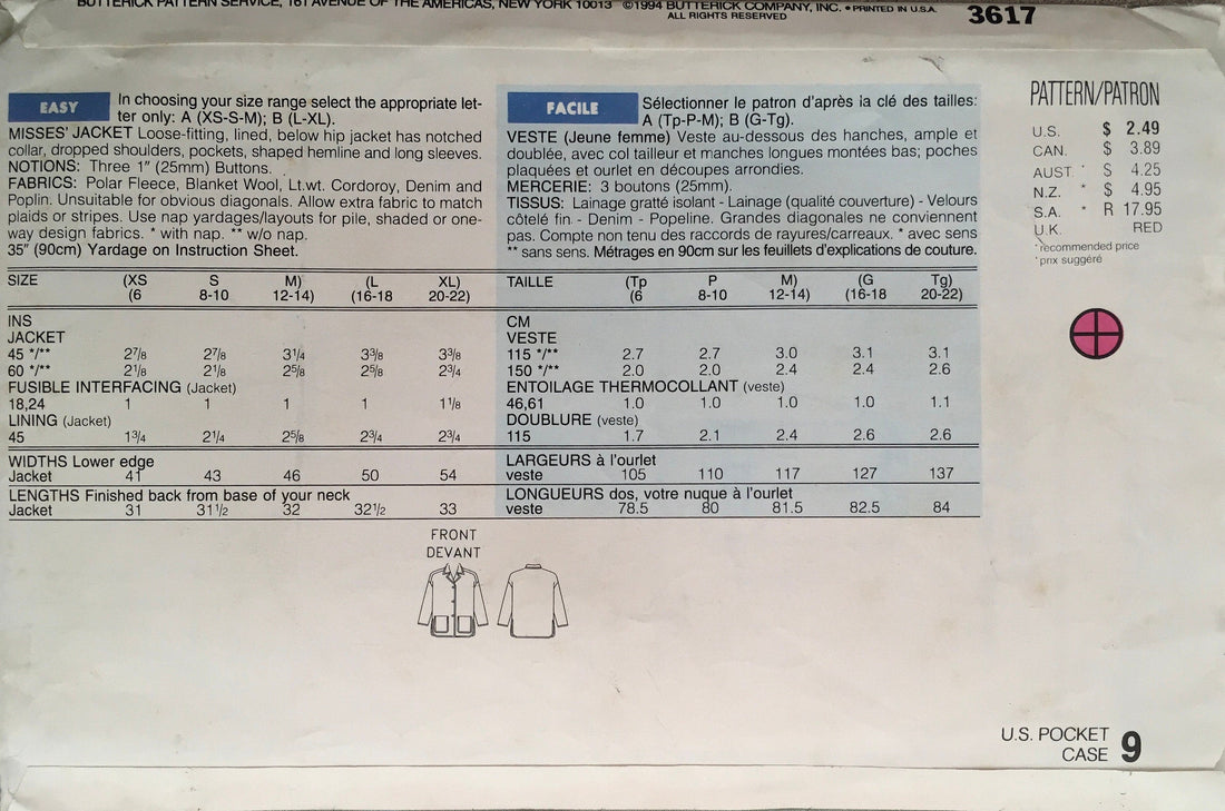 See &amp; Sew 3617 Sewing Pattern (Vintage) UNCUT/CUT