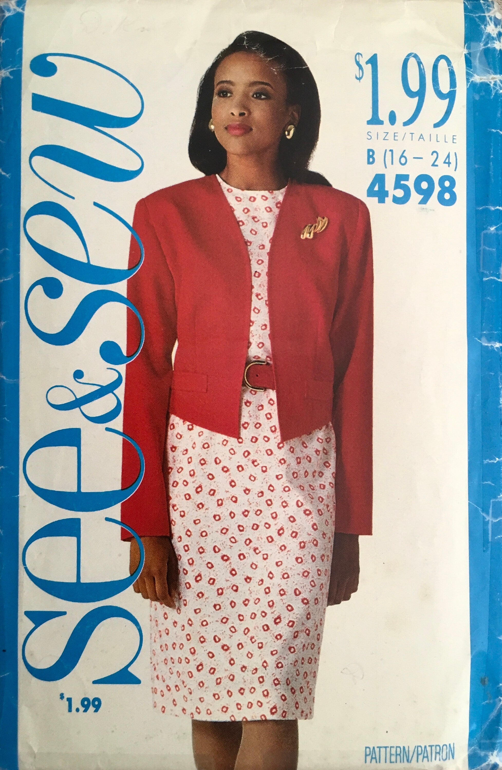 See &amp; Sew 4598 Sewing Pattern (Vintage) UNCUT
