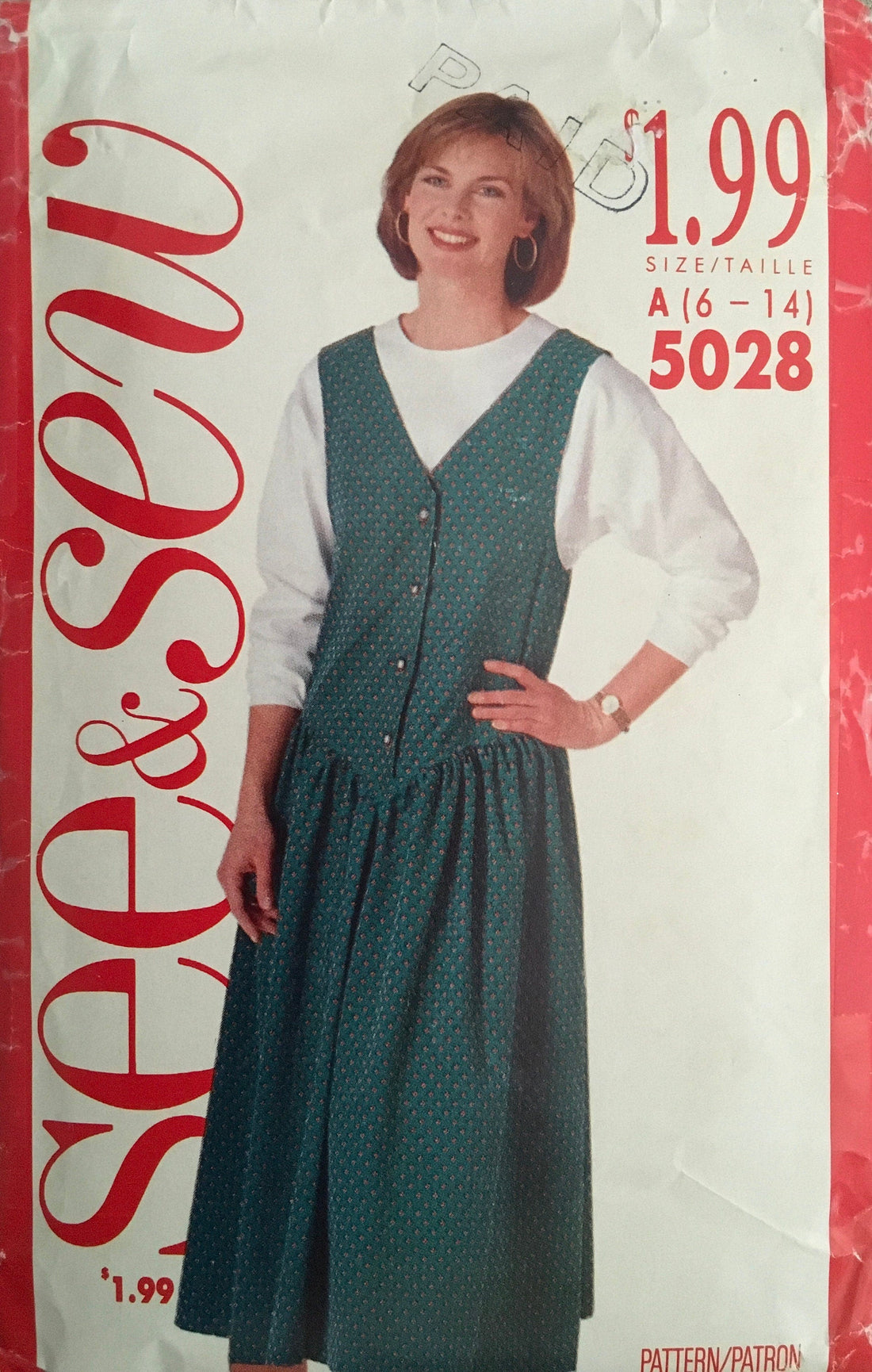 See &amp; Sew 5028 Sewing Pattern (Vintage) CUT