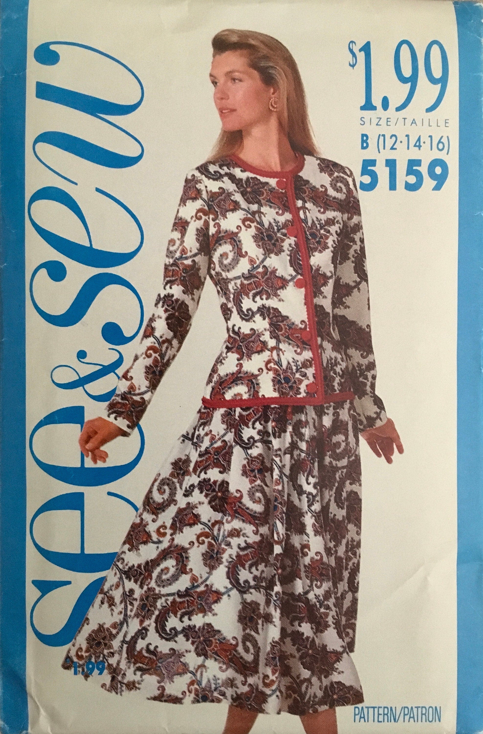 See &amp; Sew 5159 Sewing Pattern (Vintage) CUT