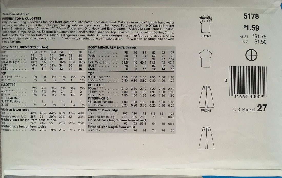 See &amp; Sew 5178 Sewing Pattern (Vintage) CUT
