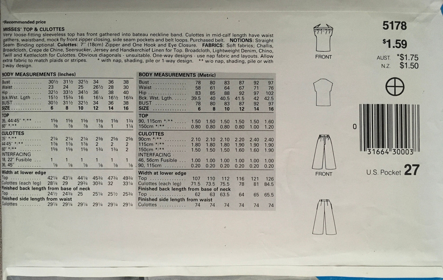 See &amp; Sew 5178 Sewing Pattern (Vintage) CUT