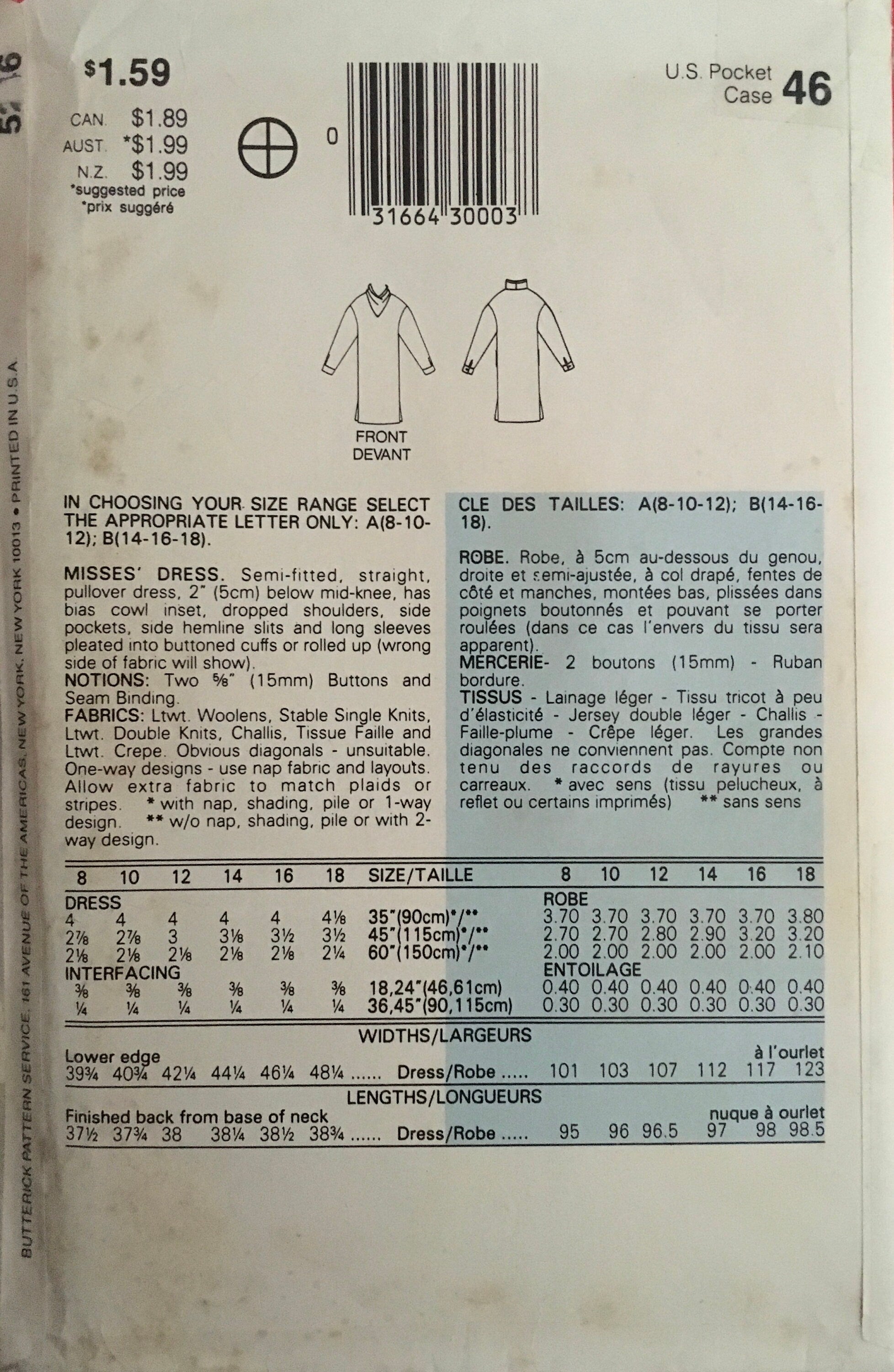 See &amp; Sew 5246 Sewing Pattern (Vintage) CUT
