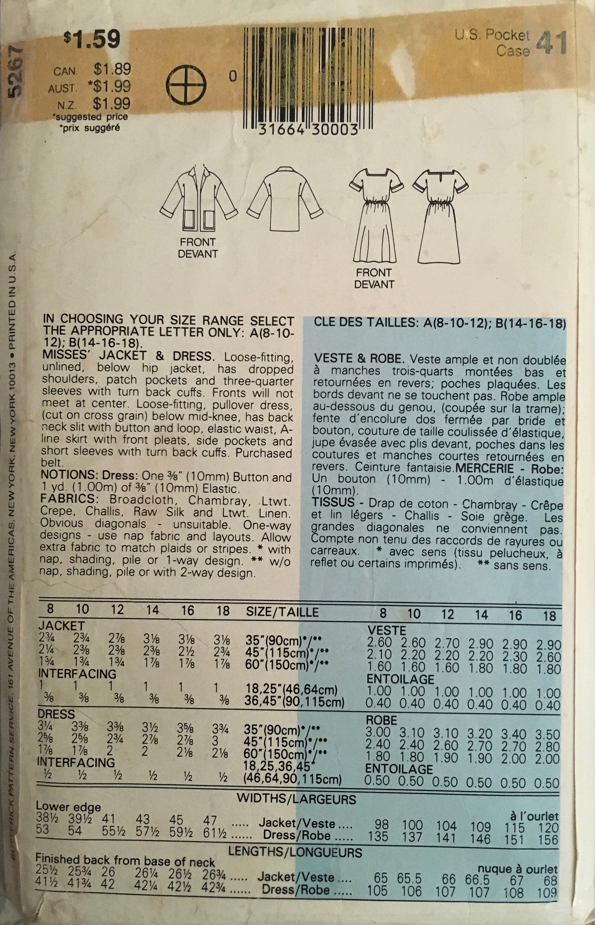 See &amp; Sew 5267 Sewing Pattern (Vintage) CUT