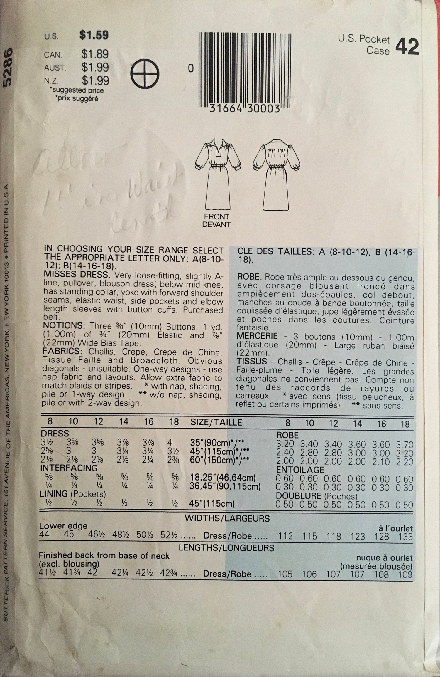 See &amp; Sew 5286 Sewing Pattern (Vintage) CUT