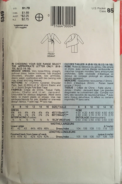 See &amp; Sew 5349 Sewing Pattern (Vintage) CUT