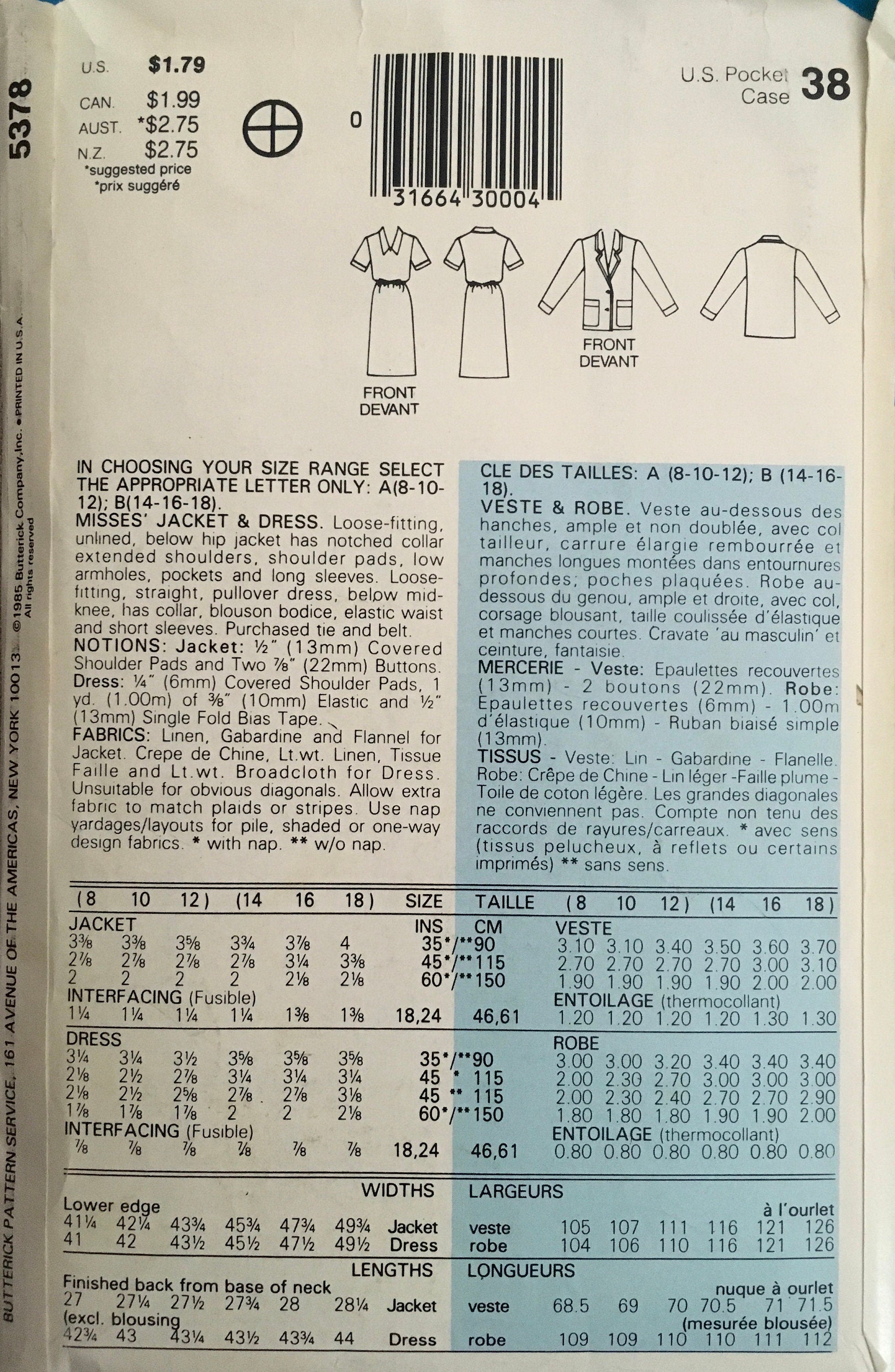 See &amp; Sew 5378 Sewing Pattern (Vintage) CUT