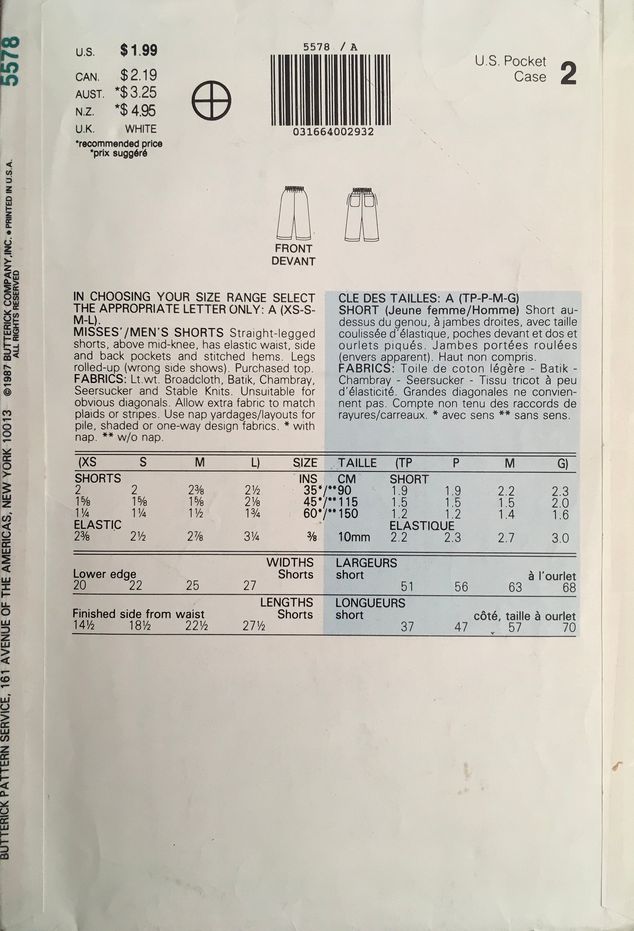 See &amp; Sew 5578 Sewing Pattern (Vintage) UNCUT/CUT