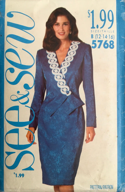 See &amp; Sew 5768 Sewing Pattern (Vintage) CUT