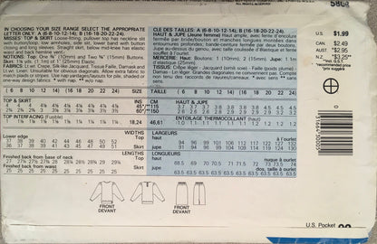 See &amp; Sew 5808 Sewing Pattern (Vintage) CUT