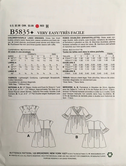 See &amp; Sew 5835 Sewing Pattern (Vintage) UNCUT