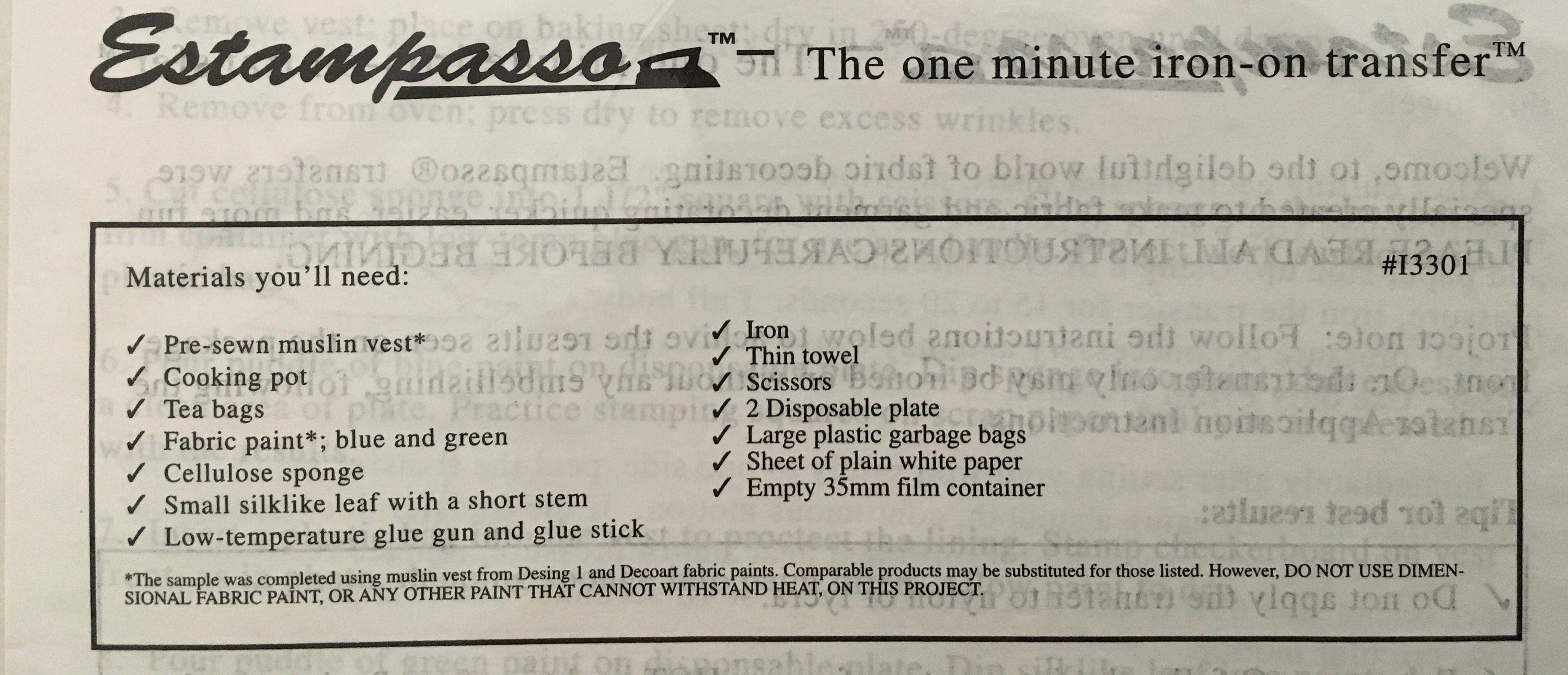 El Paso Heat Iron-On Transfer (Vintage) UNCUT
