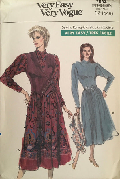 Vogue 7642 Sewing Pattern (Vintage) UNCUT