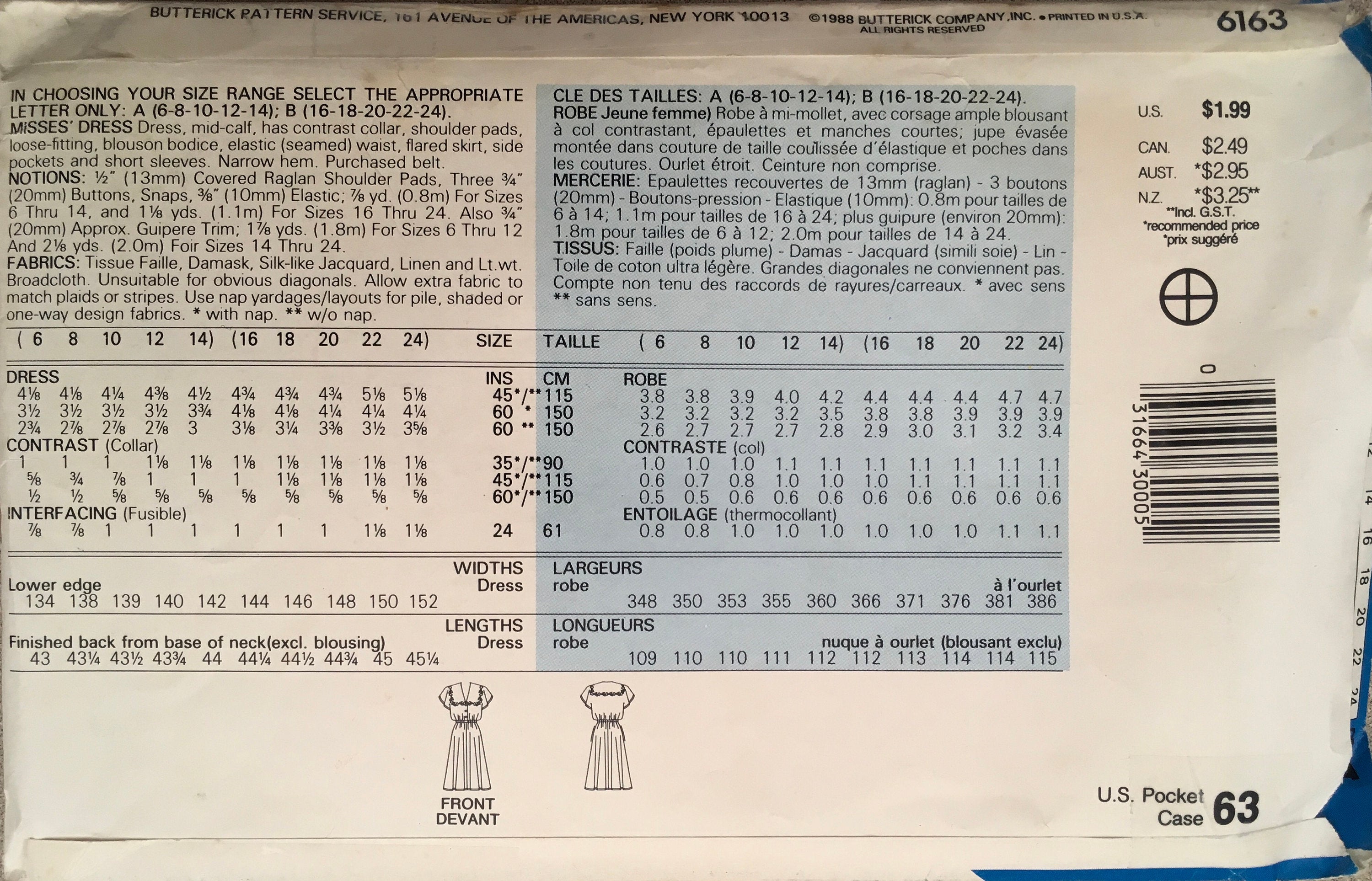See &amp; Sew 6163 Sewing Pattern (Vintage) CUT