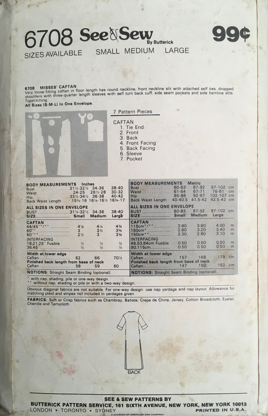 See &amp; Sew 6708 Sewing Pattern (Vintage) CUT