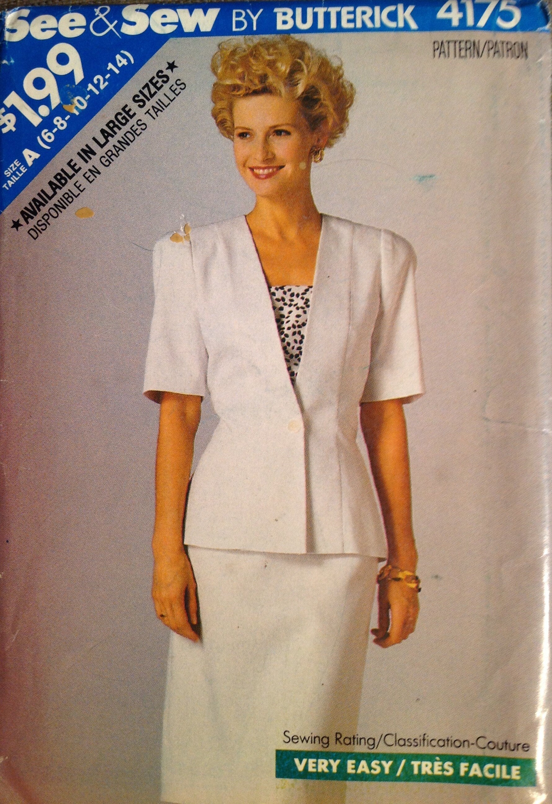 See &amp; Sew 4175 Sewing Pattern (Vintage) UNCUT