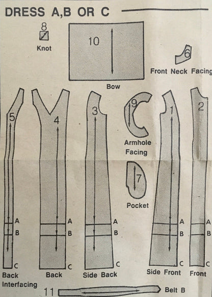Butterick 3114 Sewing Pattern (Vintage) CUT