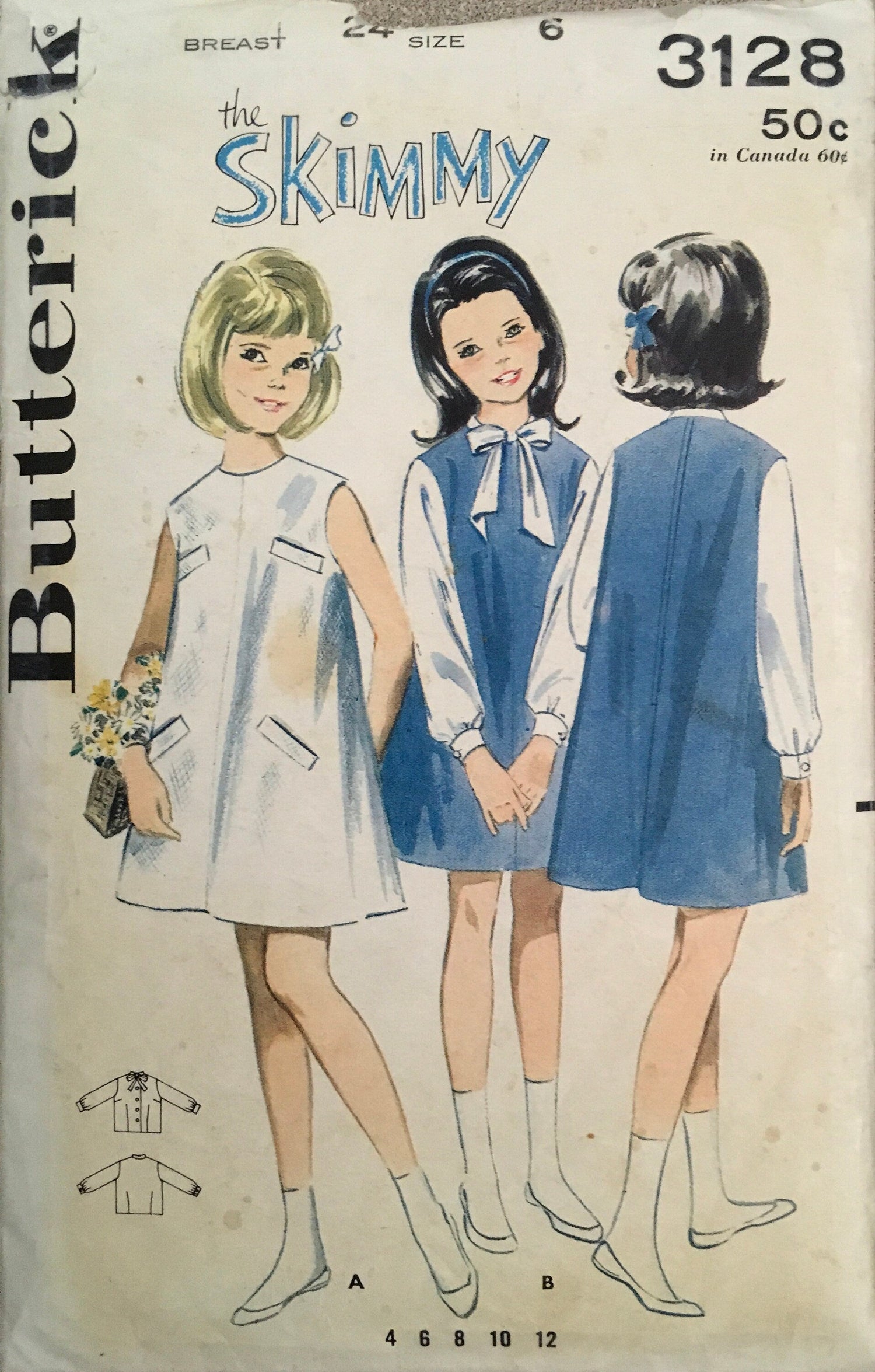 Butterick 3128 Sewing Pattern (Vintage) CUT