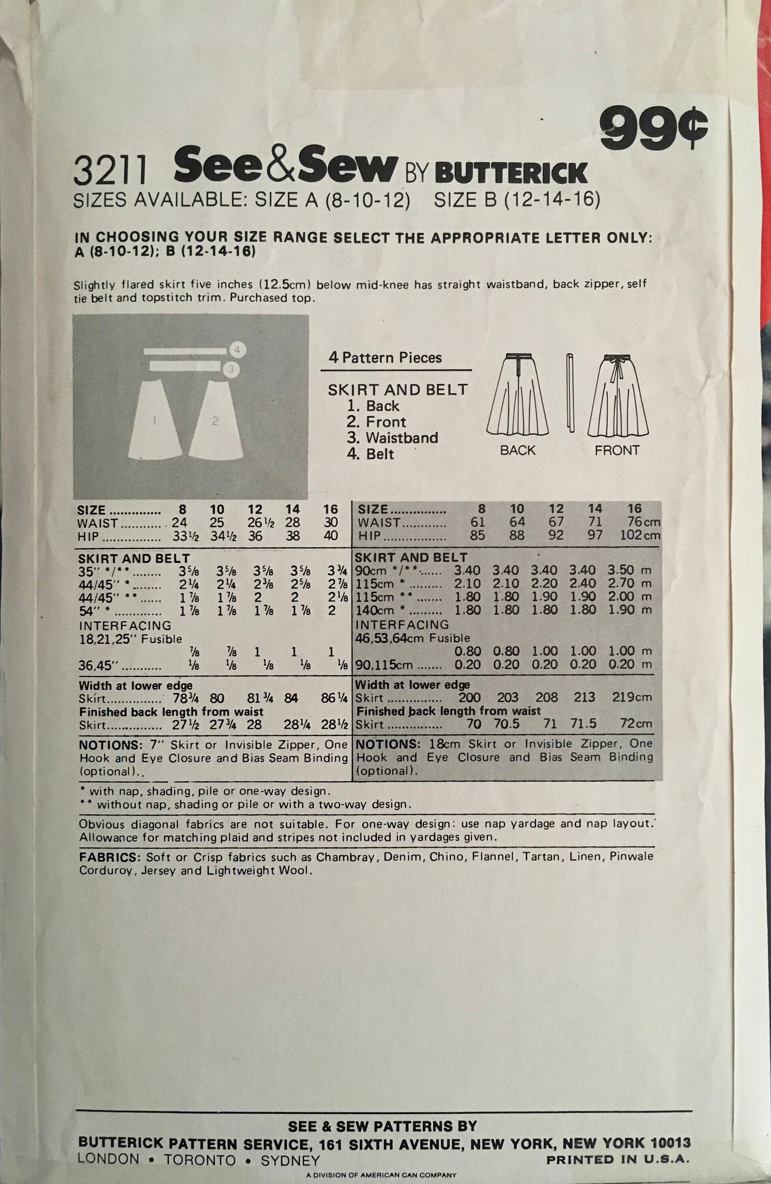 See &amp; Sew 3211 Sewing Pattern (Vintage) CUT