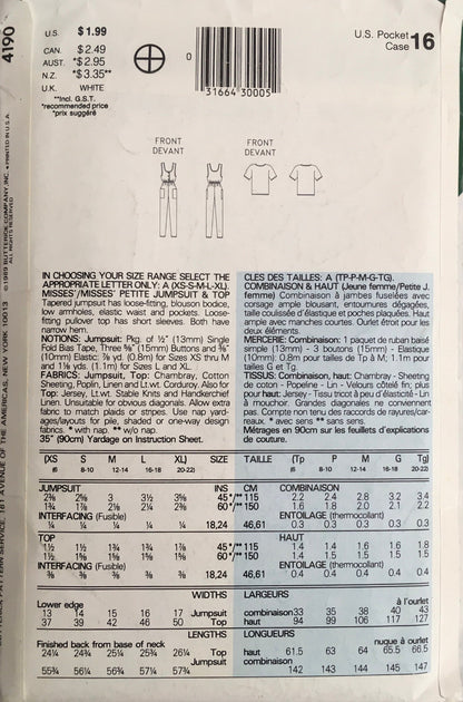 See &amp; Sew 4190 Sewing Pattern (Vintage) CUT