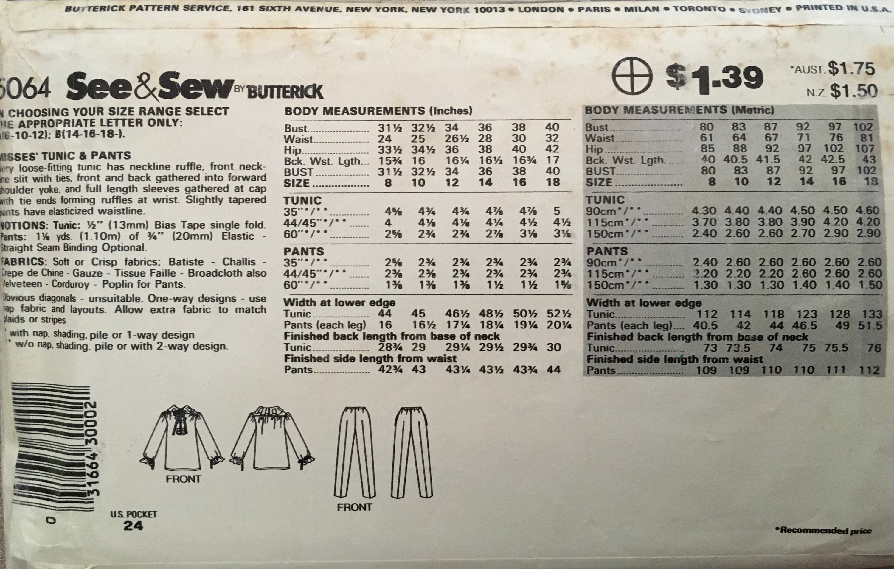 See &amp; Sew 5064 Sewing Pattern (Vintage) CUT