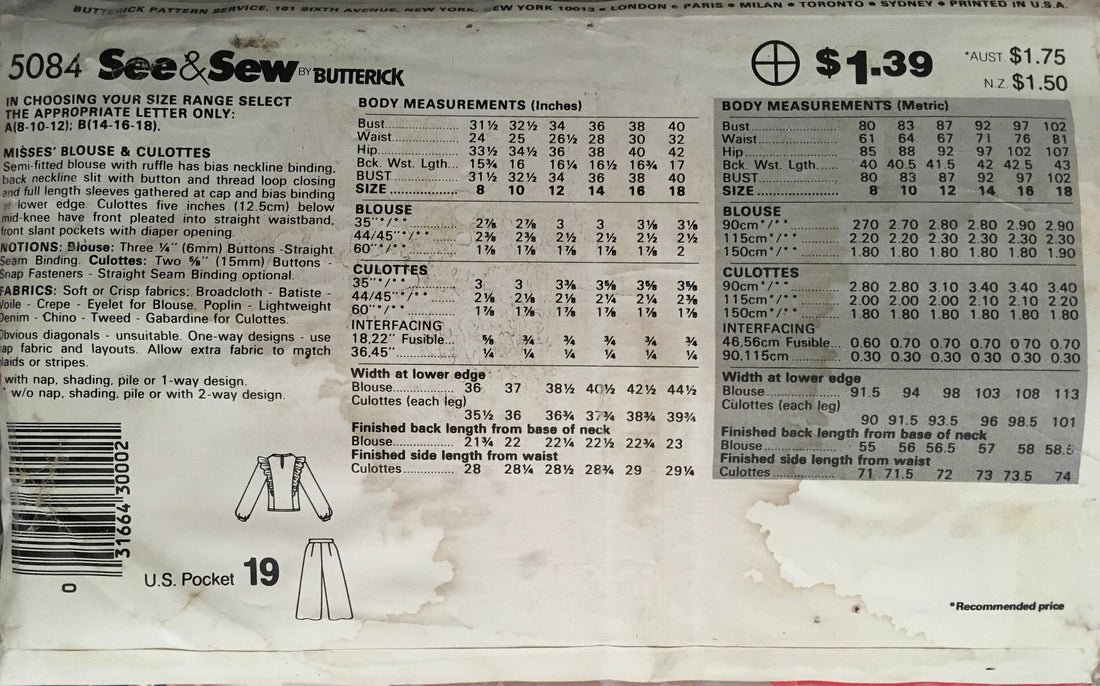 See &amp; Sew 5084 Sewing Pattern (Vintage) CUT