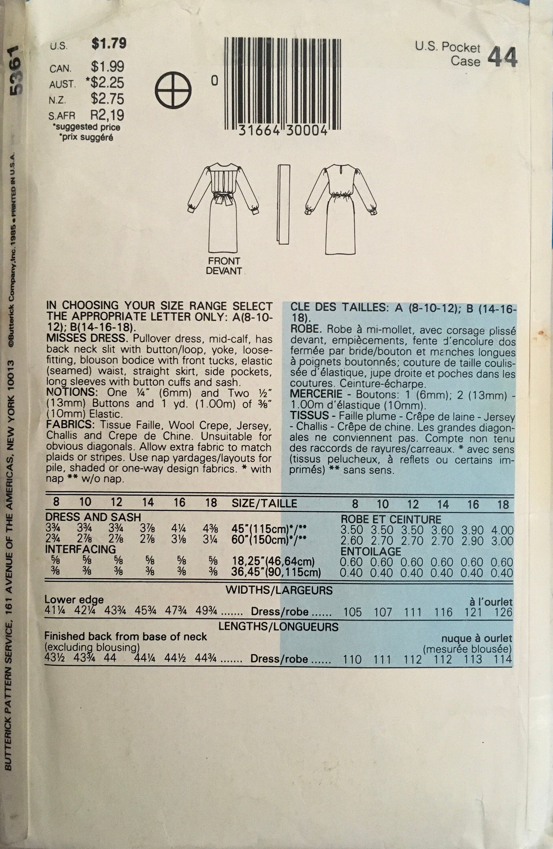 See &amp; Sew 5361 Sewing Pattern (Vintage) CUT