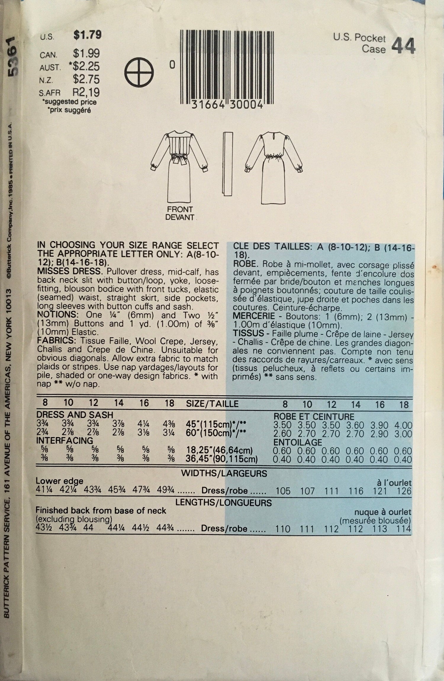 See &amp; Sew 5361 Sewing Pattern (Vintage) CUT