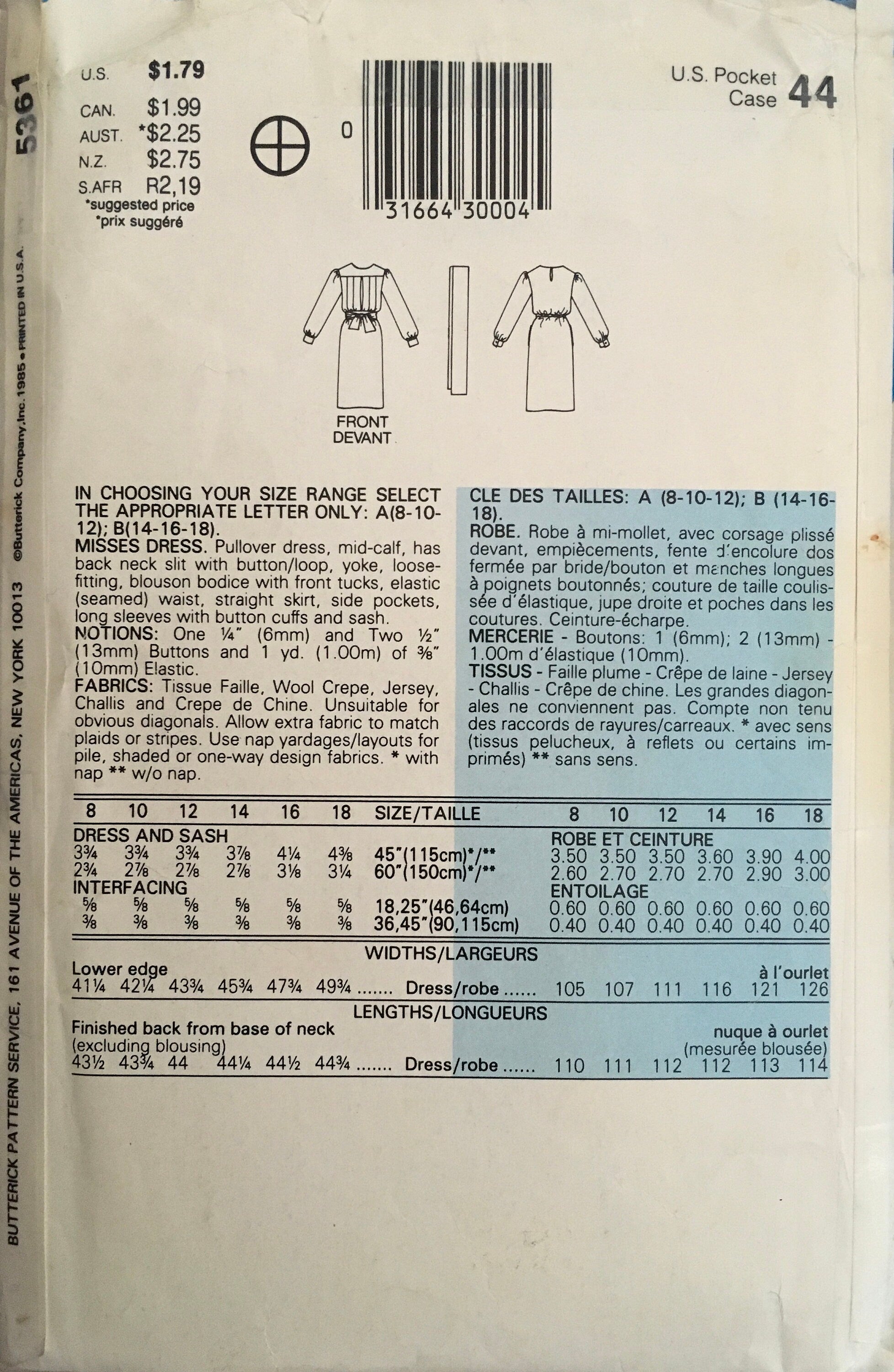 See &amp; Sew 5361 Sewing Pattern (Vintage) CUT