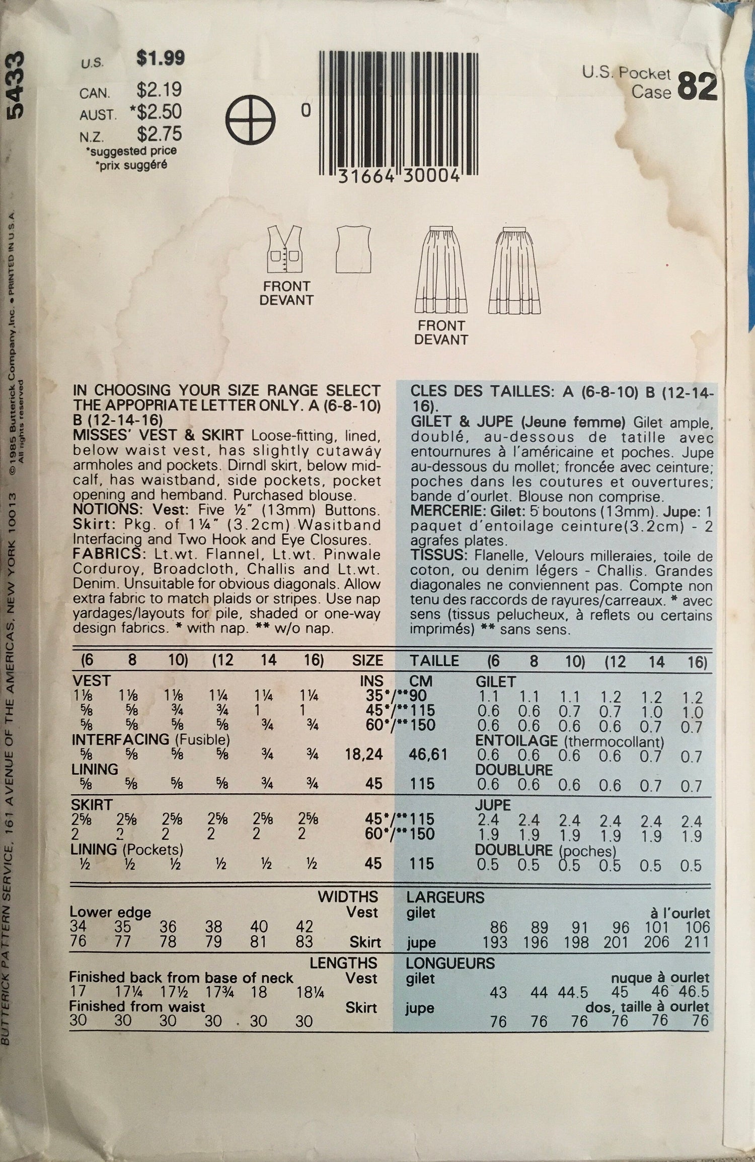 See &amp; Sew 5433 Sewing Pattern (Vintage) CUT