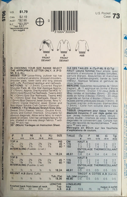 See &amp; Sew 5706 Sewing Pattern (Vintage) CUT