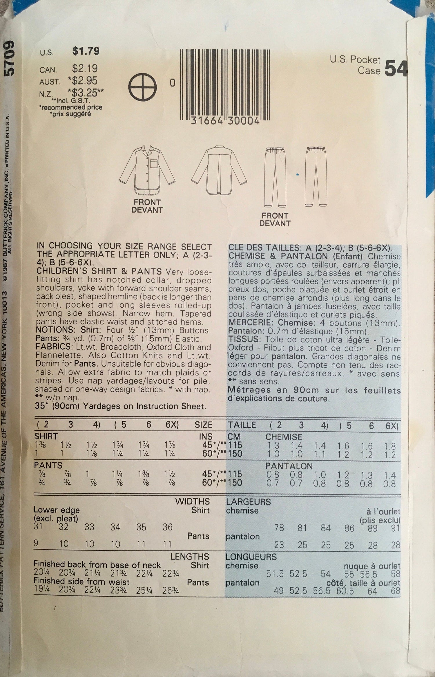 See &amp; Sew 5709 Sewing Pattern (Vintage) CUT