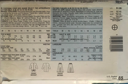 See &amp; Sew 5811 Sewing Pattern (Vintage) UNCUT