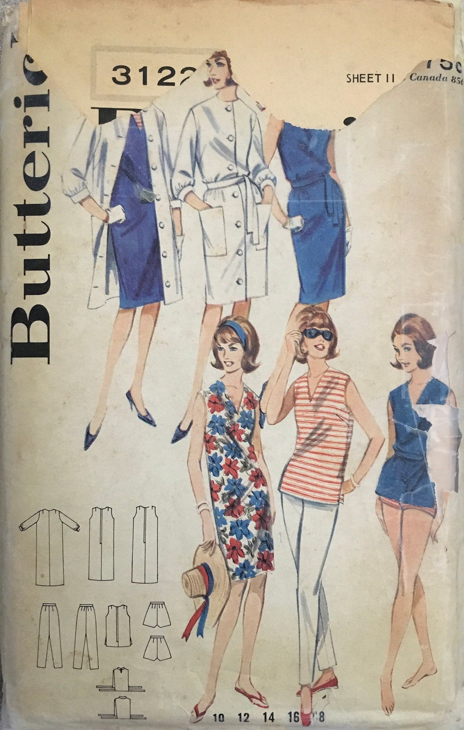 Butterick 3122 Sewing Pattern (Vintage) UNCUT