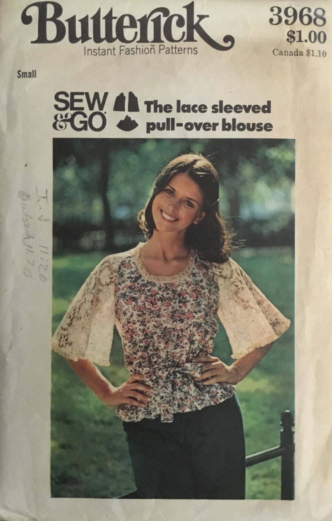 Butterick 3968 Sewing Pattern (Vintage) CUT