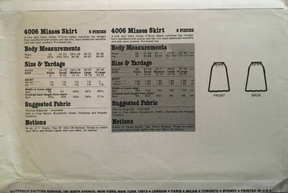 Butterick 4006 Sewing Pattern (Vintage) UNCUT