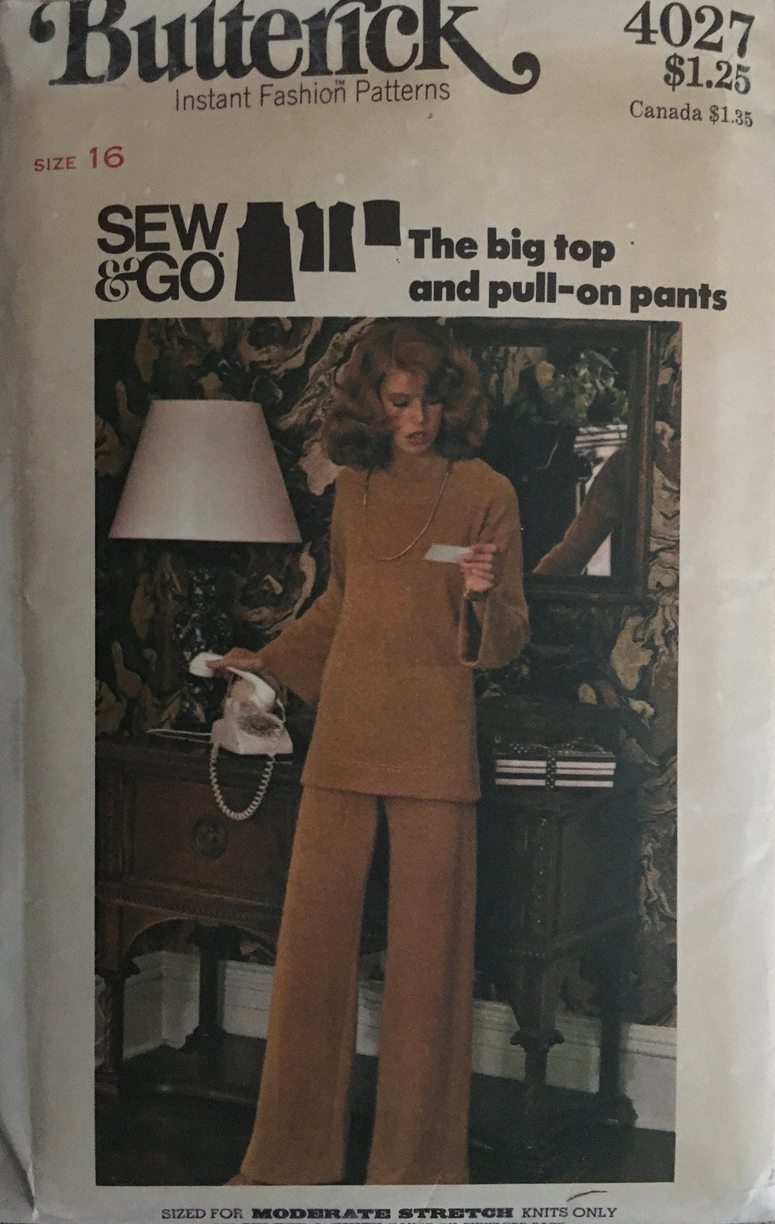 Butterick 4027 Sewing Pattern (Vintage) CUT