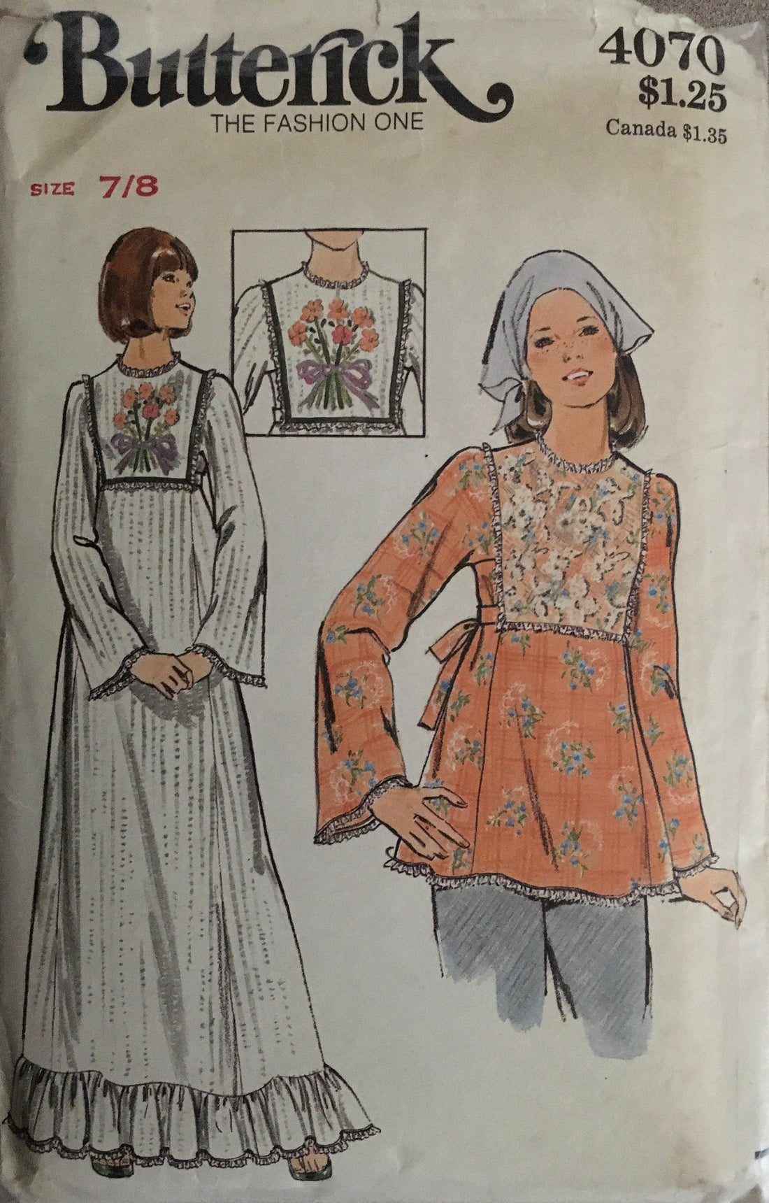 Butterick 4070 Sewing Pattern (Vintage) CUT