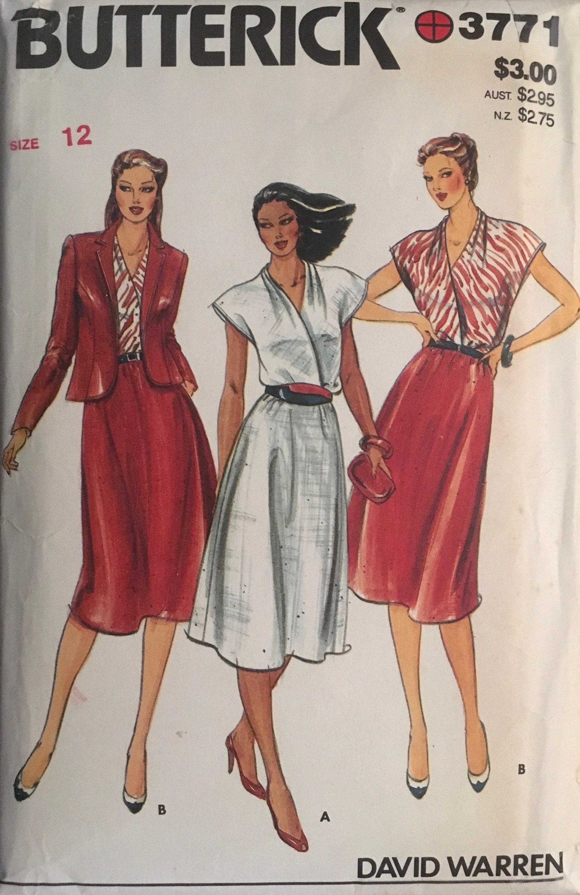 Butterick 3771 Sewing Pattern (Vintage) UNCUT/CUT – ANAPACLOTHING