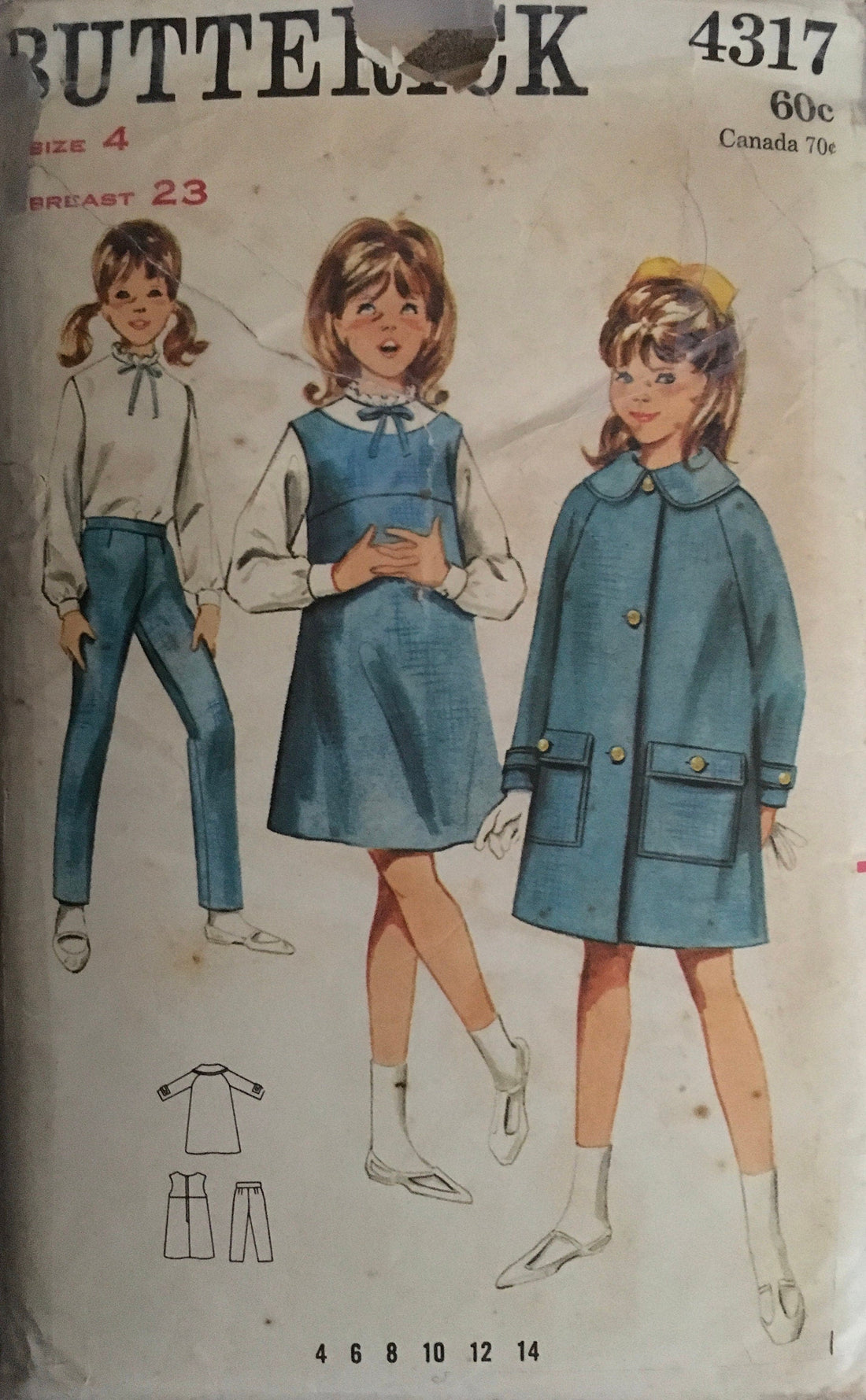 Butterick 4317 Sewing Pattern (Vintage) CUT