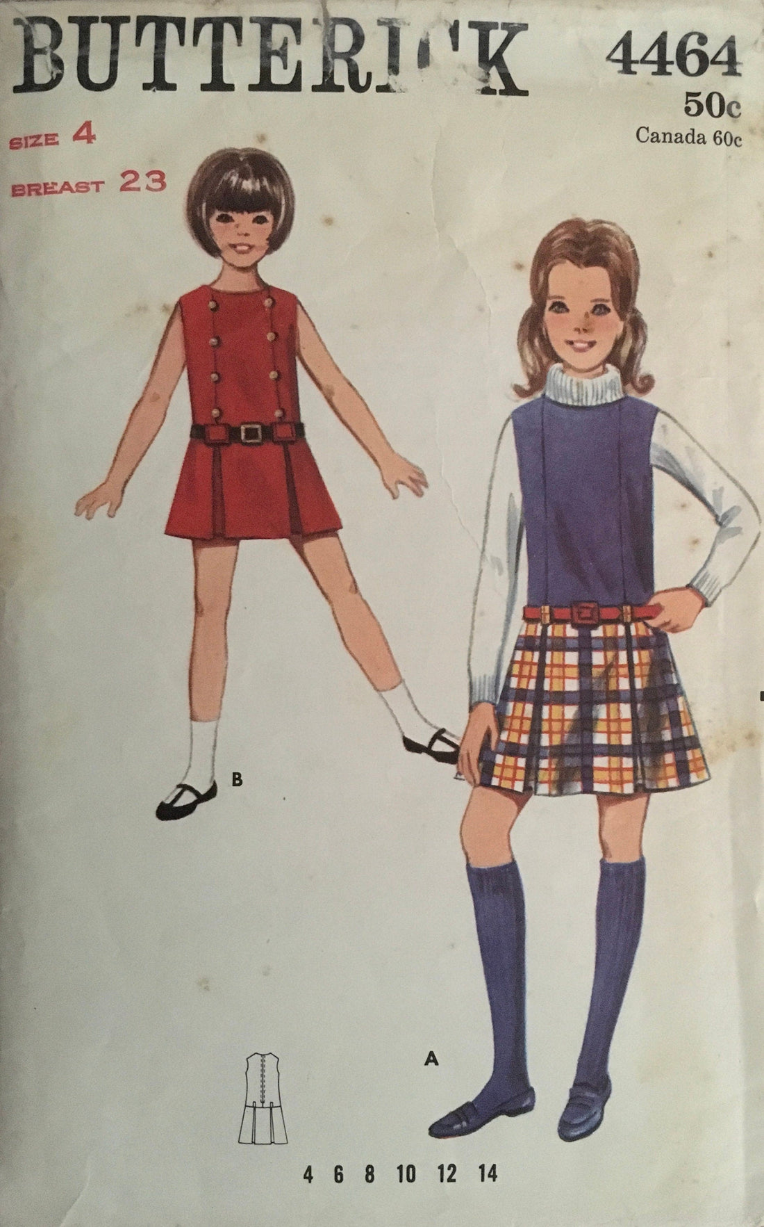 Butterick 4464 Sewing Pattern (Vintage) CUT