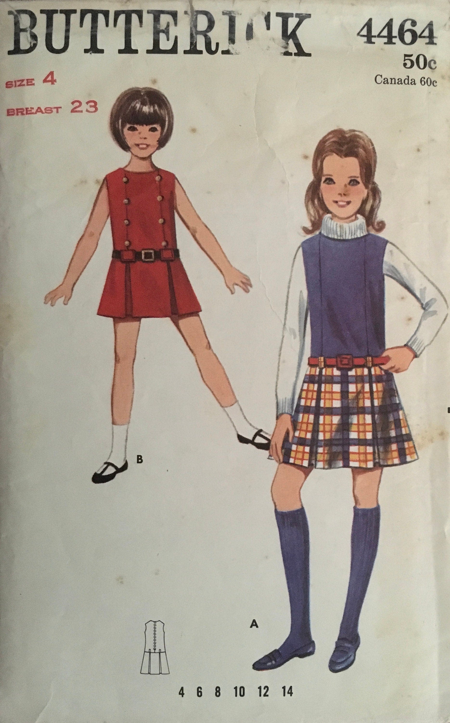 Butterick 4464 Sewing Pattern (Vintage) CUT