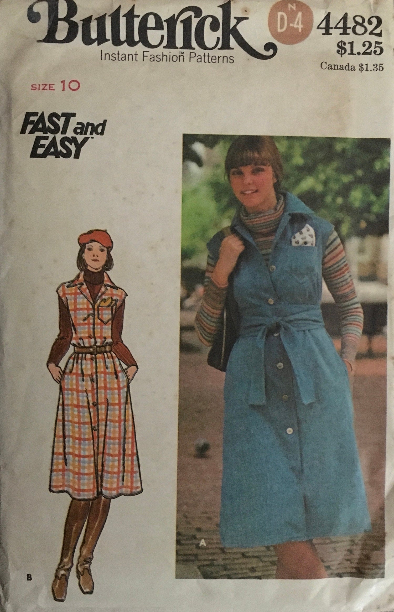 Butterick 4482 Sewing Pattern (Vintage) UNCUT