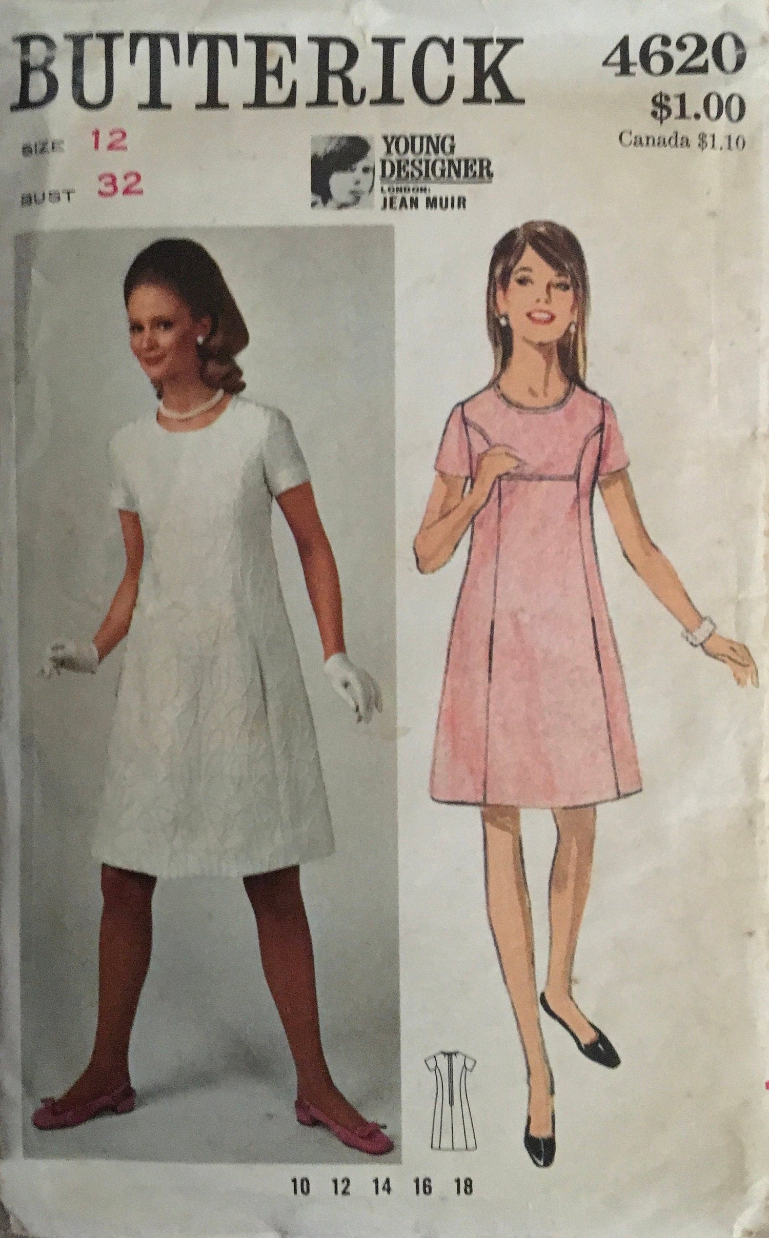 Butterick 4620 Sewing Pattern (Vintage) CUT