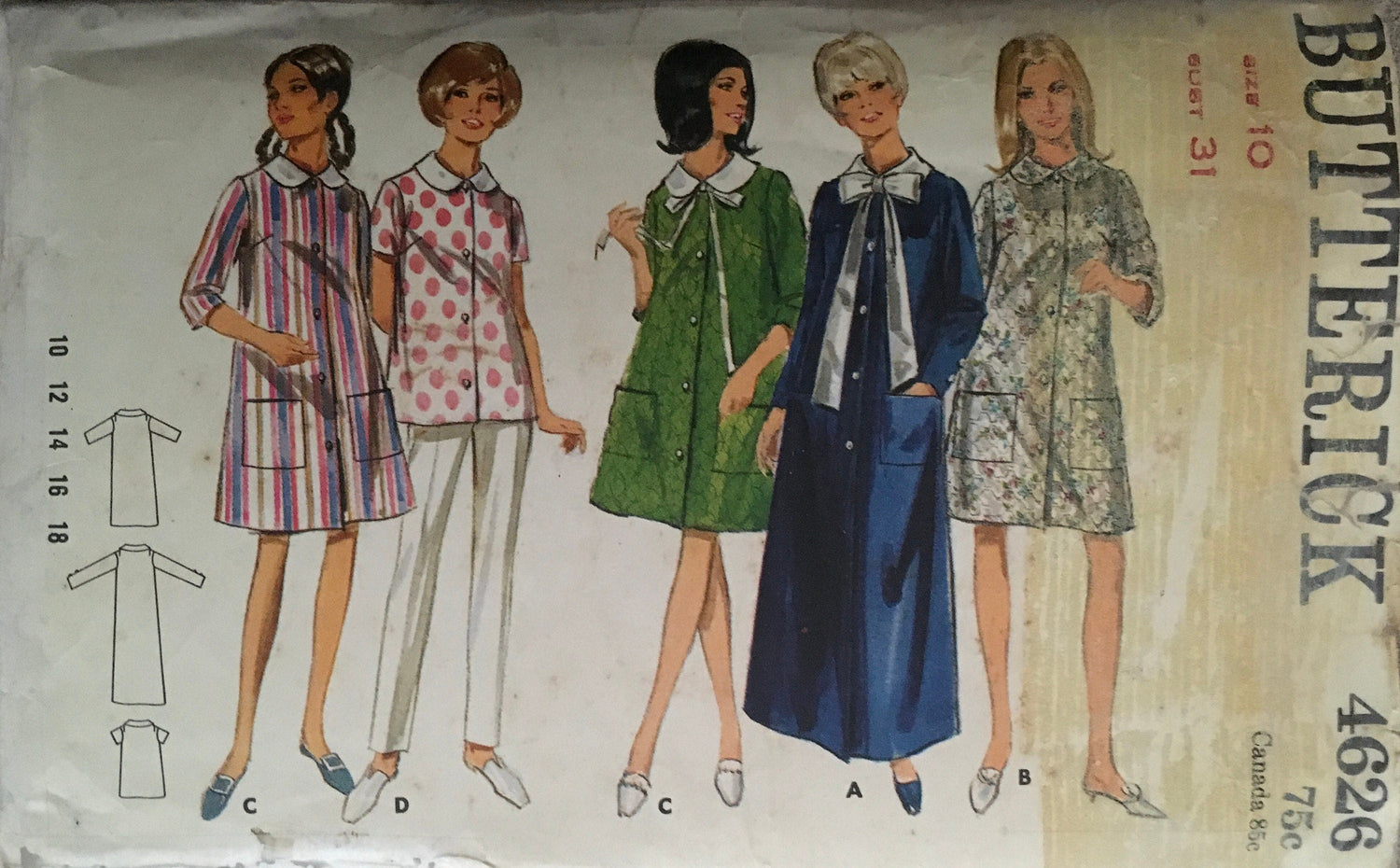 Butterick 4626 Sewing Pattern (Vintage) CUT