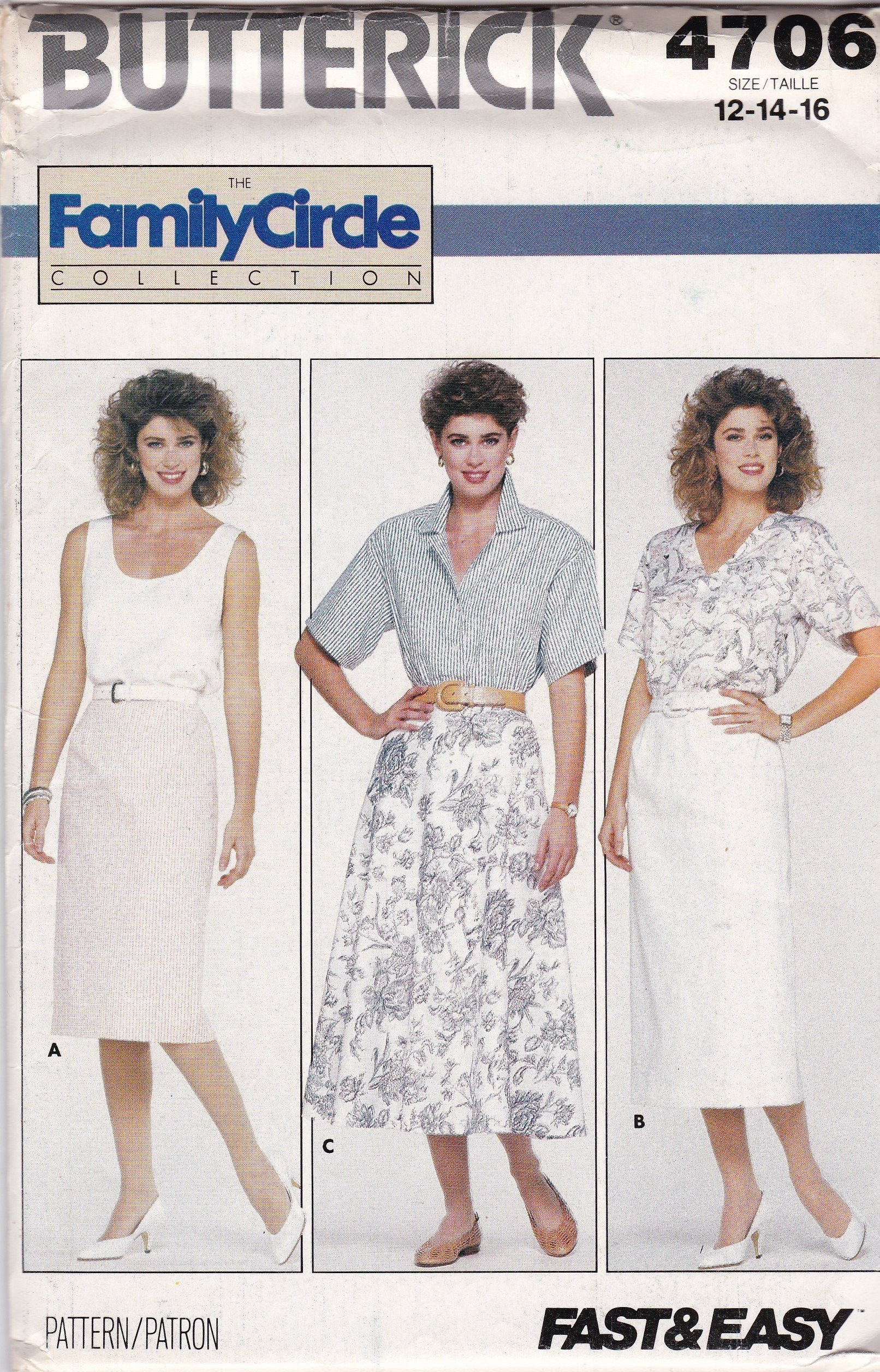 Butterick 4706 Sewing Pattern (Vintage) CUT