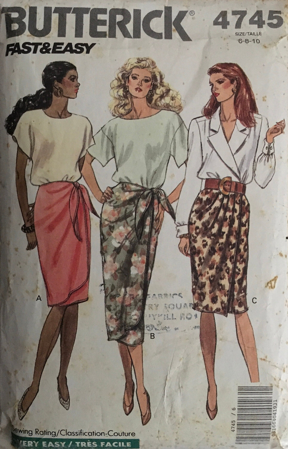 Butterick 4745 Sewing Pattern (Vintage) CUT